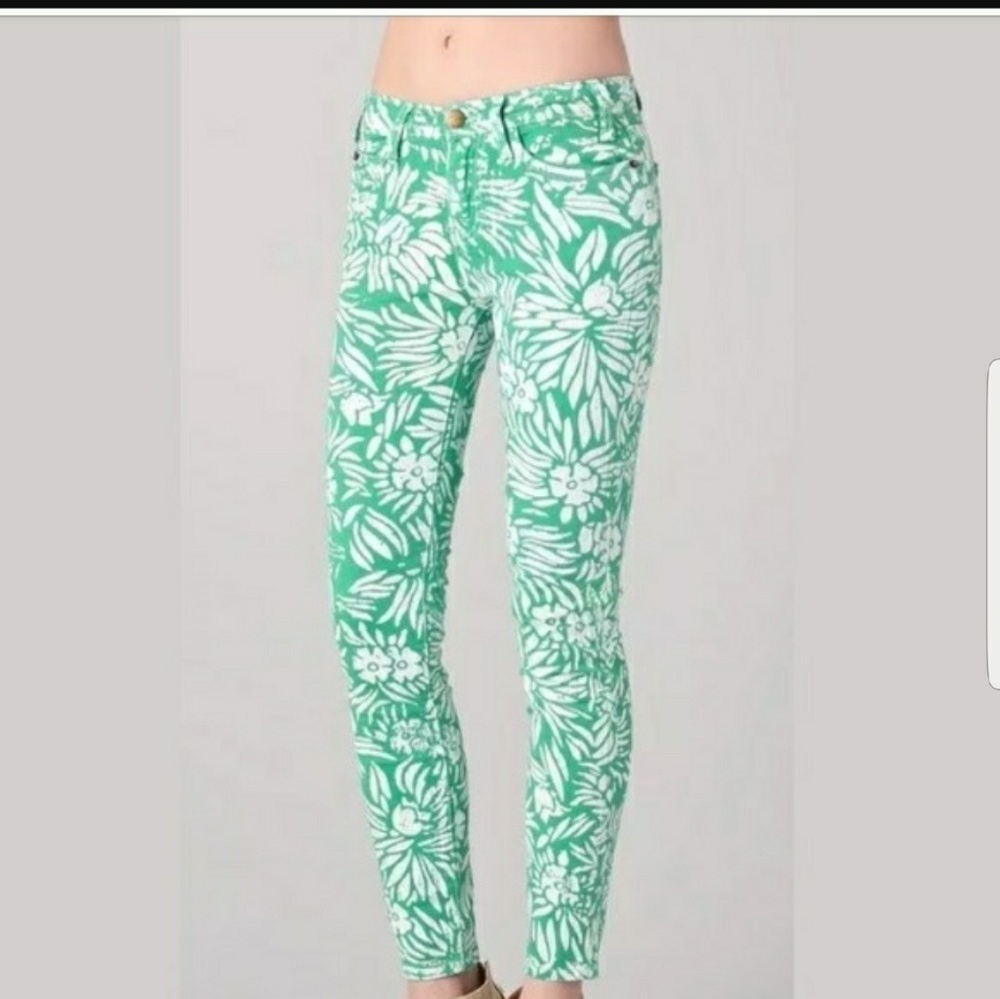 DVF Current Elliott mint print jeans - 28 EUC - Picture 2 of 6